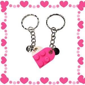 Valentine&#39;s Day Initial Heart Keychain Set, Personalized Couple Boyfriend Girlfriend Gift, Matching keychains for her, for him, Couple Gift