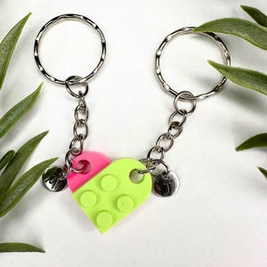 Initial Heart Keychain Set, Personalized Couple Boyfriend Girlfriend Gift, Matching keychains for her, for him, Friend Gift, Couple Gift
