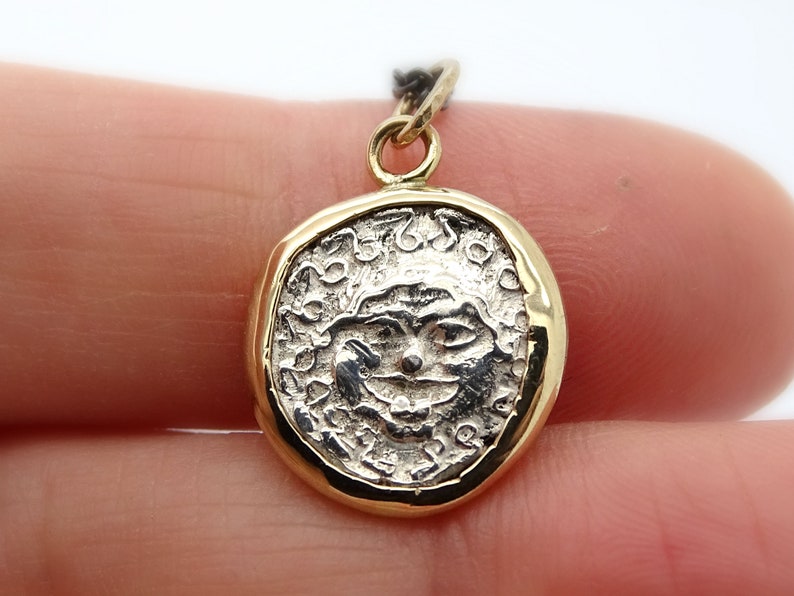 Dainty silver coin pendant Medusa coin pendant gold ancient | Etsy