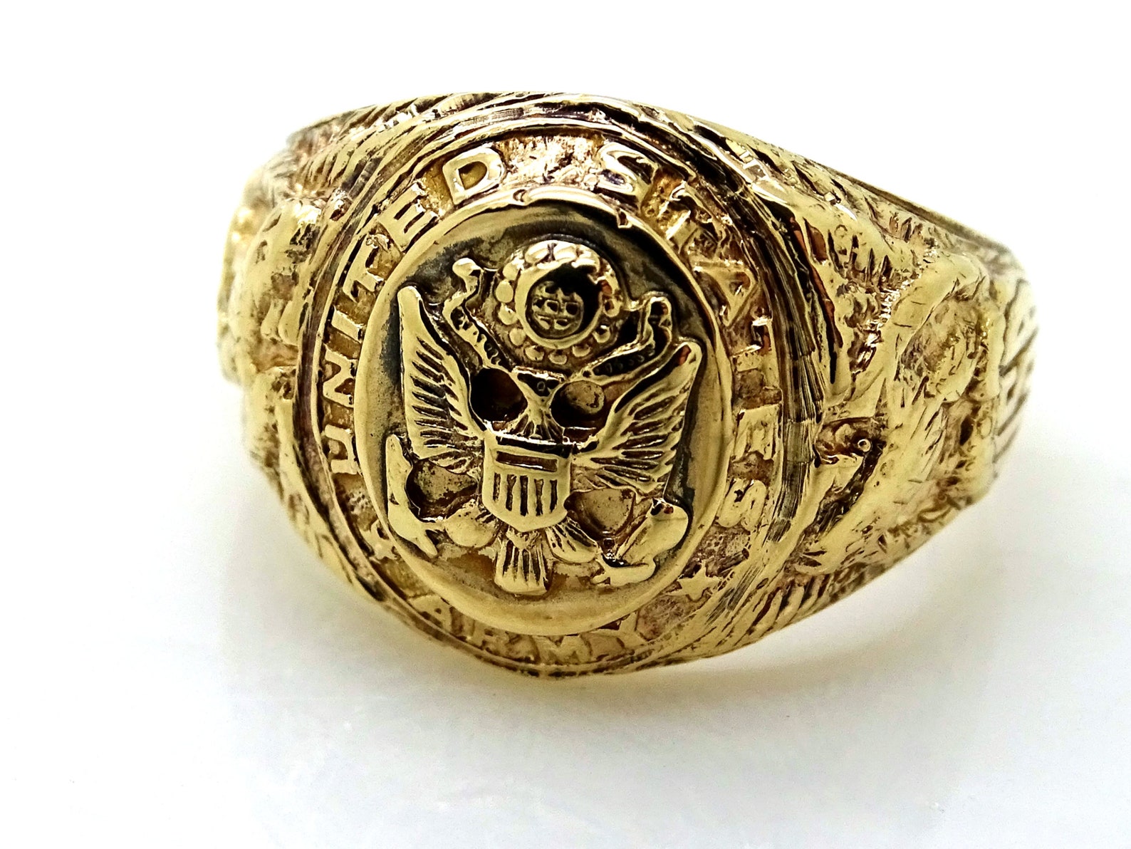 US Army mens ring gold Armed forces gold ring big mens gold Etsy