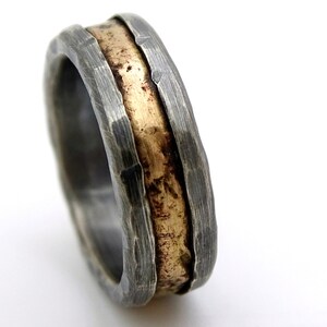Viking Wedding Ring Gold Mens Wedding Band Black Cool Mens - Etsy