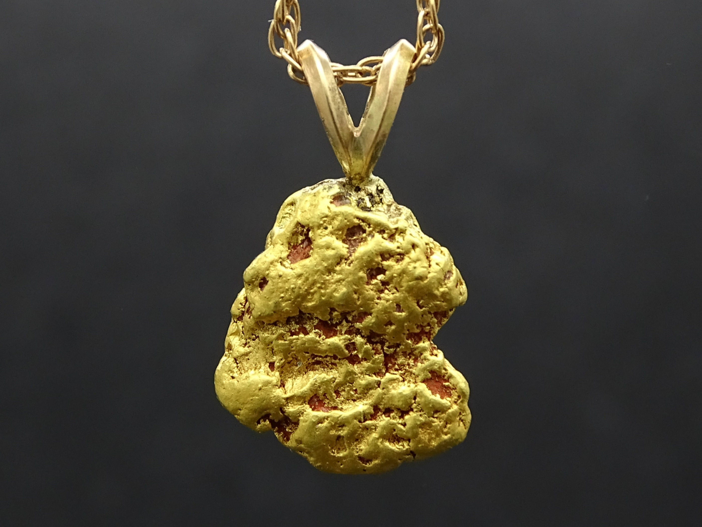 Pure Gold Nugget Pendant Natural Gold 