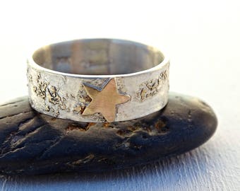 mens wedding ring gold silver, celtic wedding band, starry night ring, night sky ring, constellation ring viking wedding band gold star ring