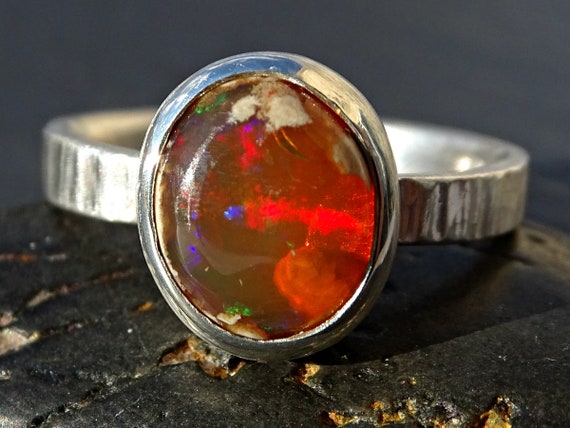 mexican fire opal ring
