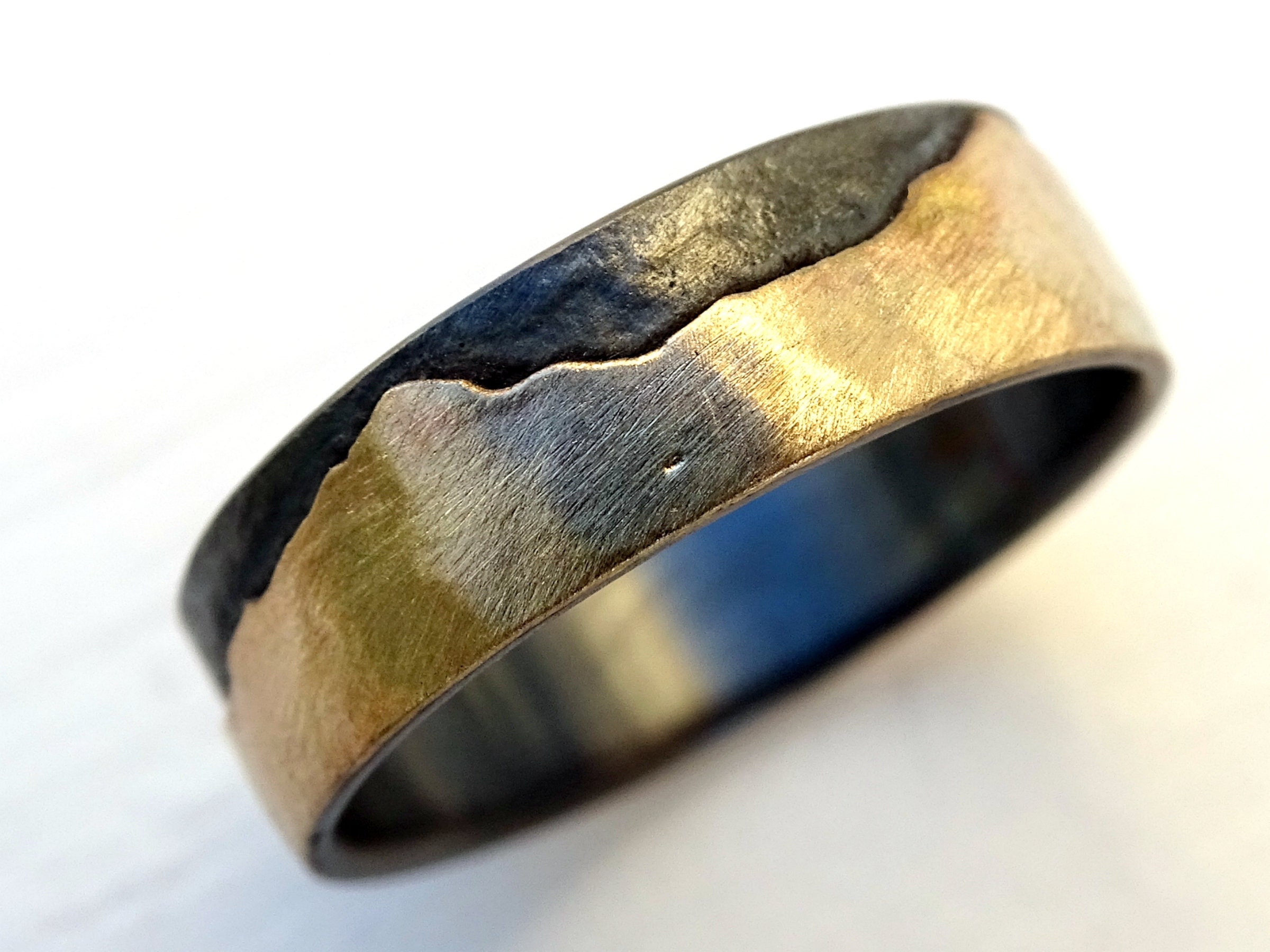 Gold Mountain Range Ring Outdoor Wedding Ring Nature Promise | Etsy