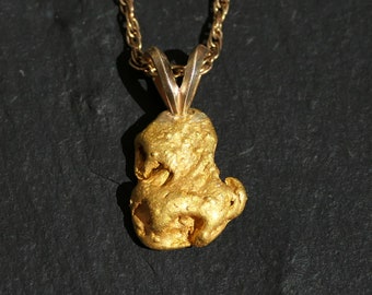 real gold nugget pendant, natural gold nugget necklace, small gold nugget pendant, Alaska gold nugget necklace Gold rush pendant unique gift