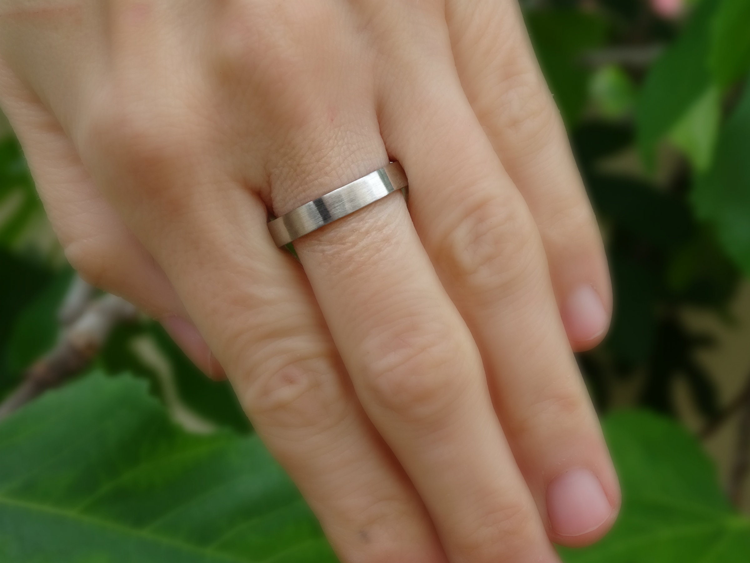 Palladium Diamond Baguette Cut Two Row 6mm Wedding Ring D CGN-465 |  Handmade Designer Jewellery