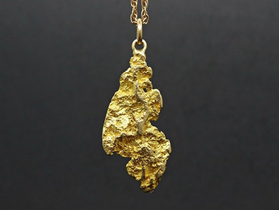 gold nugget necklace pendant