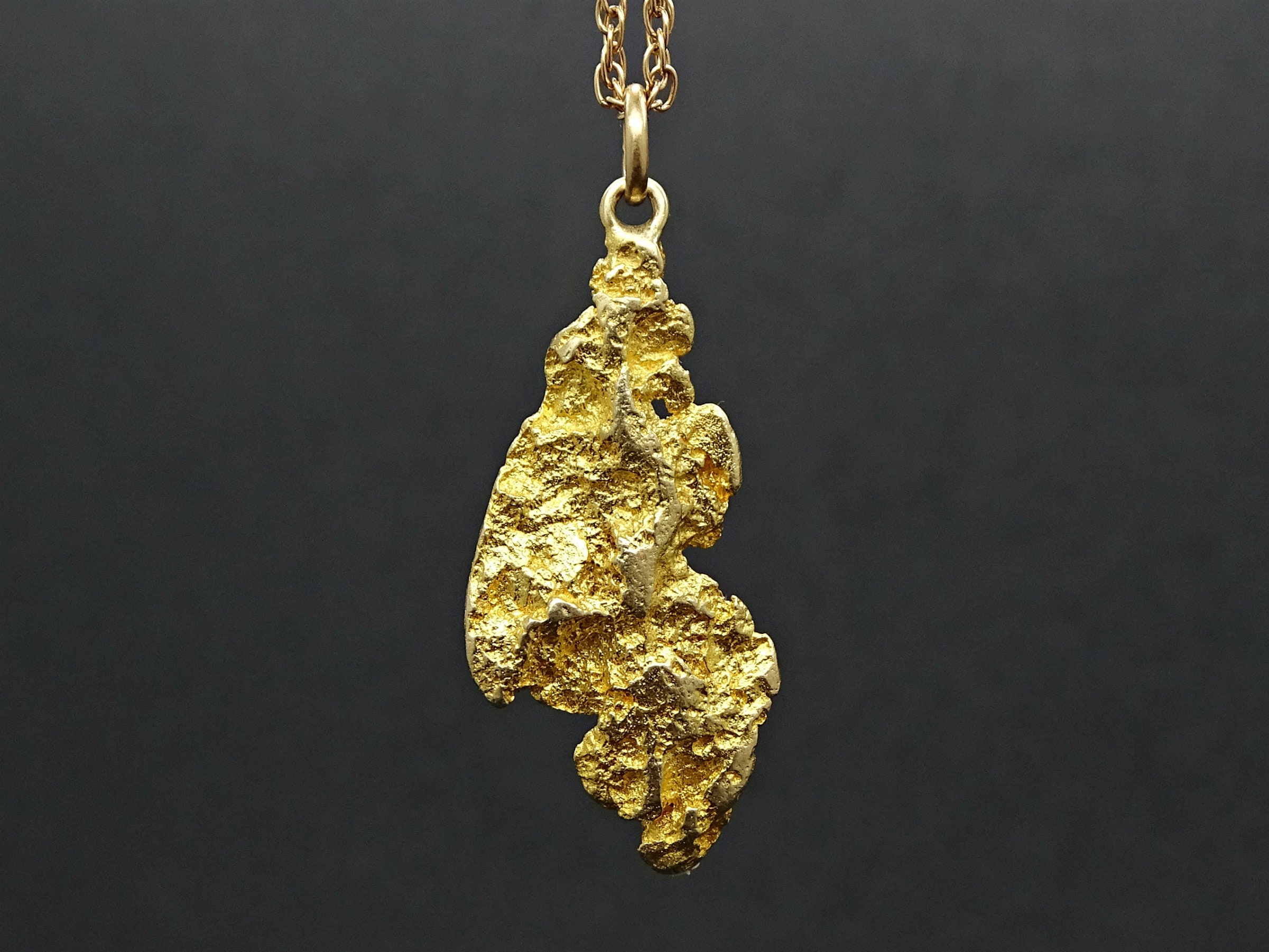 large gold nugget pendant