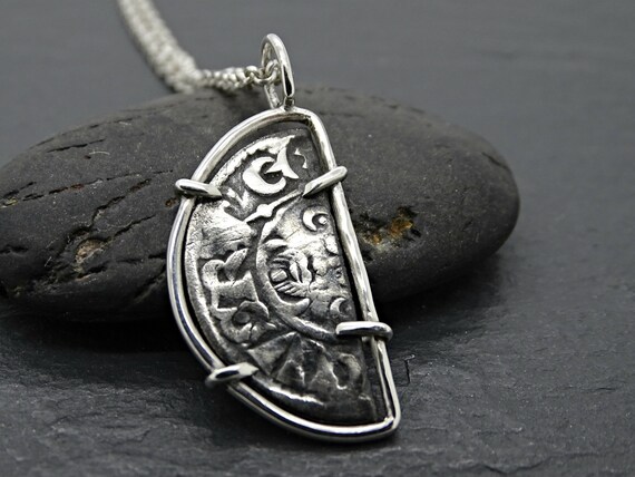 English Silver Coin Pendant King John 