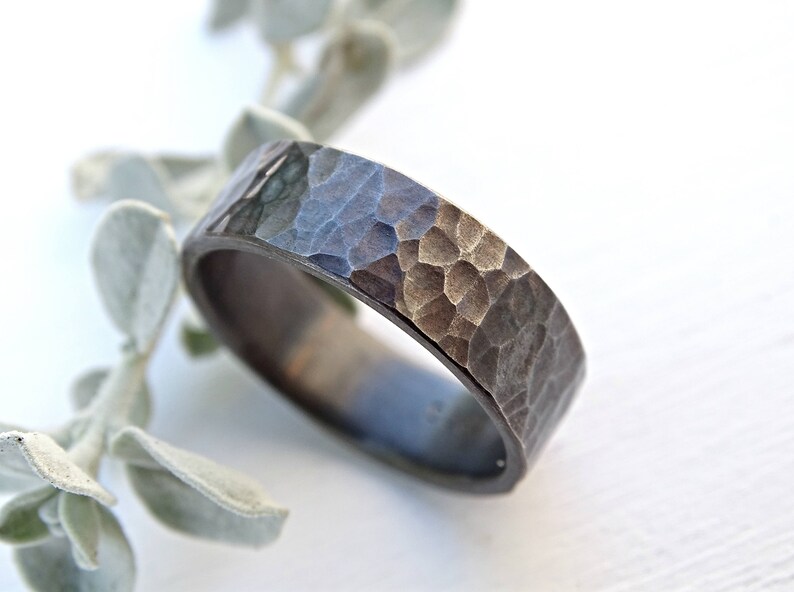 Mens ring black silver mens promise ring silver handmade Etsy