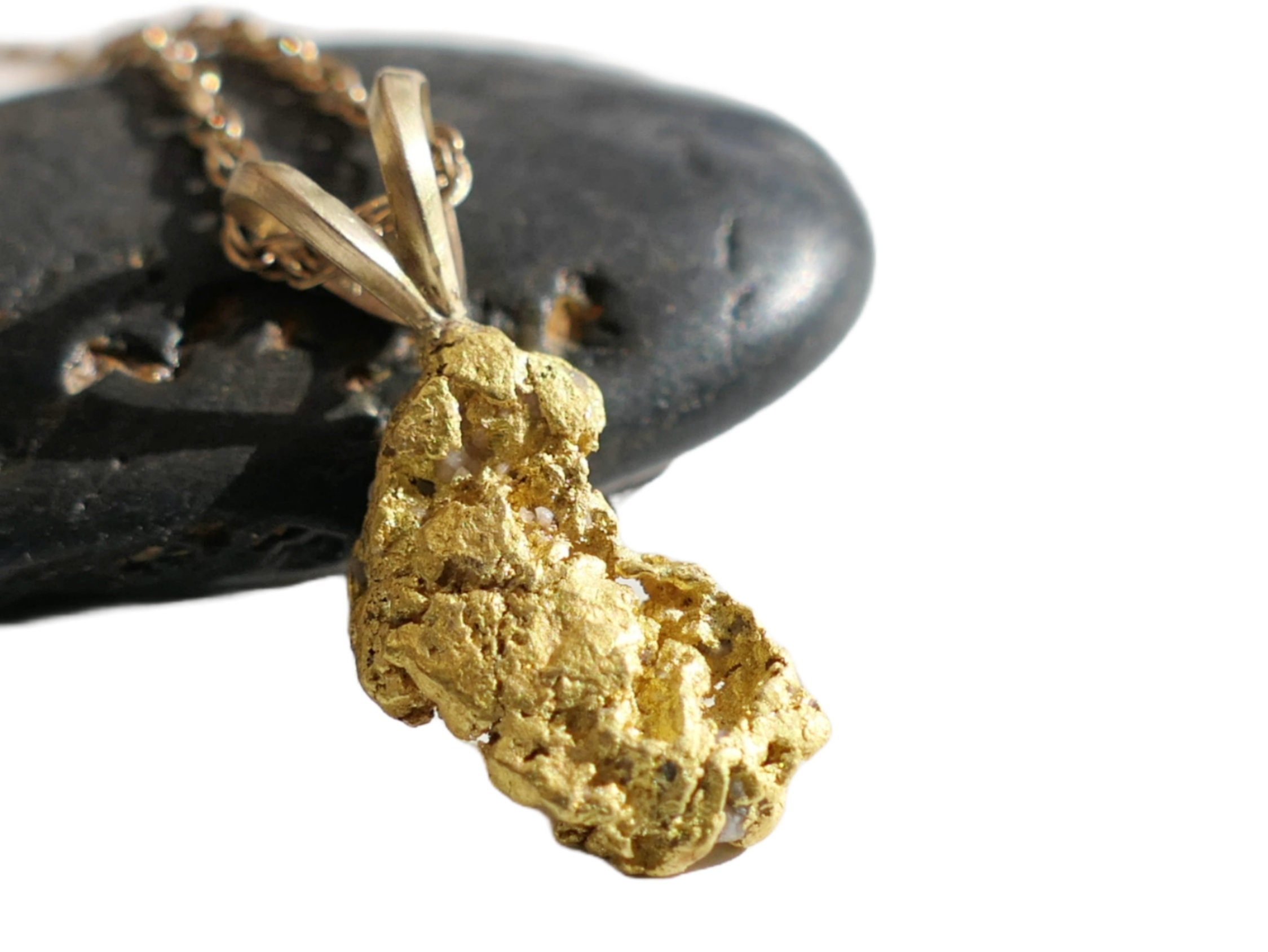 Gold Nugget Pendant Etsy Singapore