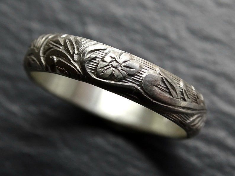 Silver Purity Ring Pagan Wedding Band Women Medieval Wedding Etsy