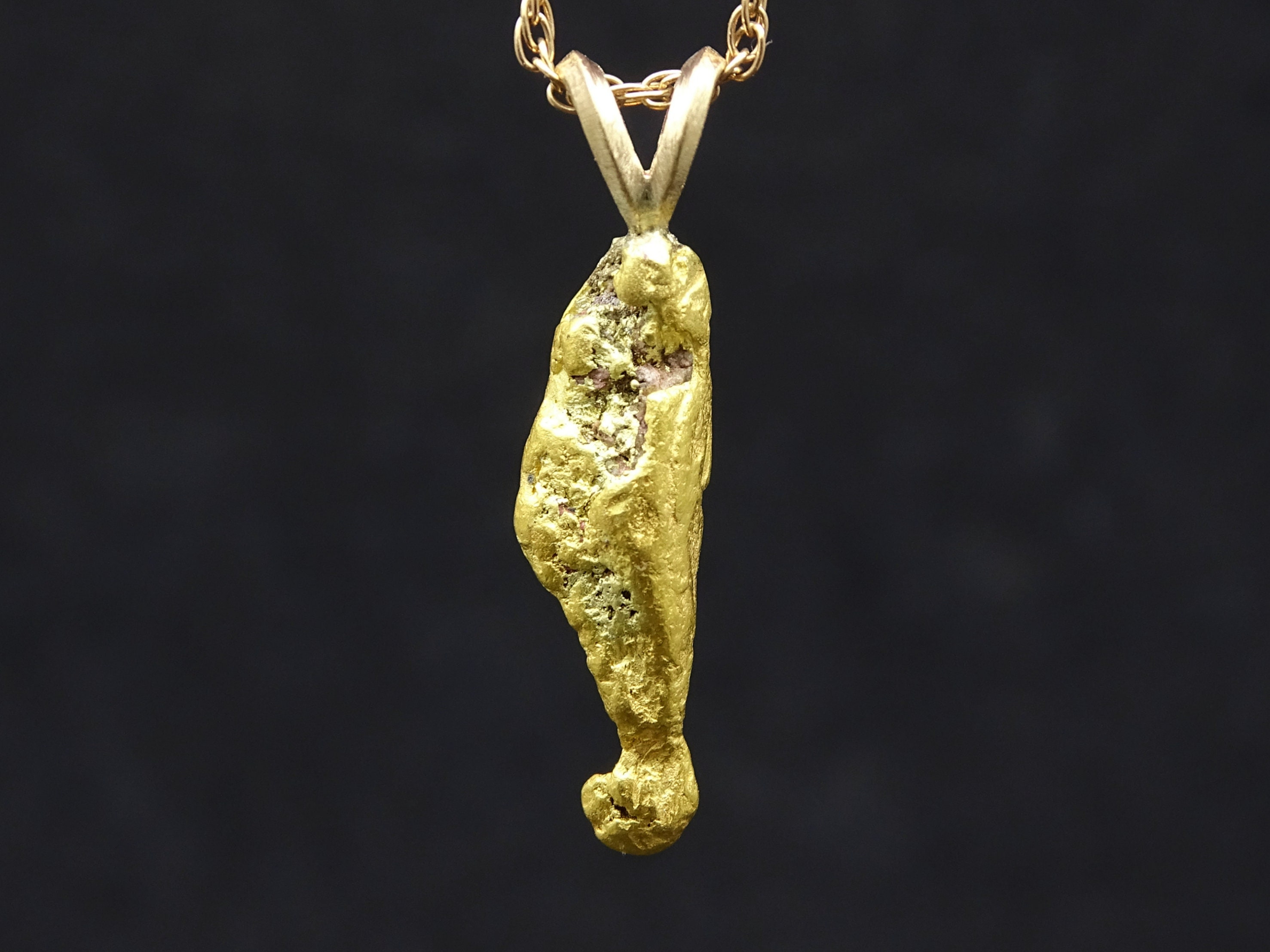 Real Gold Nugget Pendant Natural Gold 