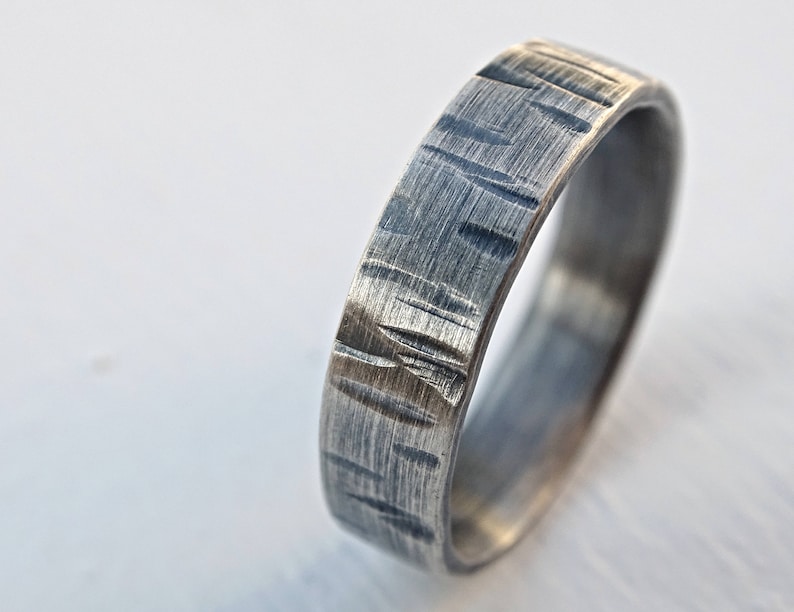 Birch Tree Ring Silver Nature Wedding Ring Driftwood Ring - Etsy