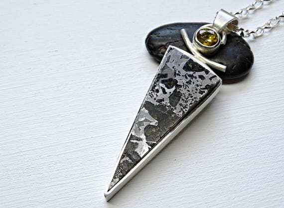 pallasite meteorite pendant