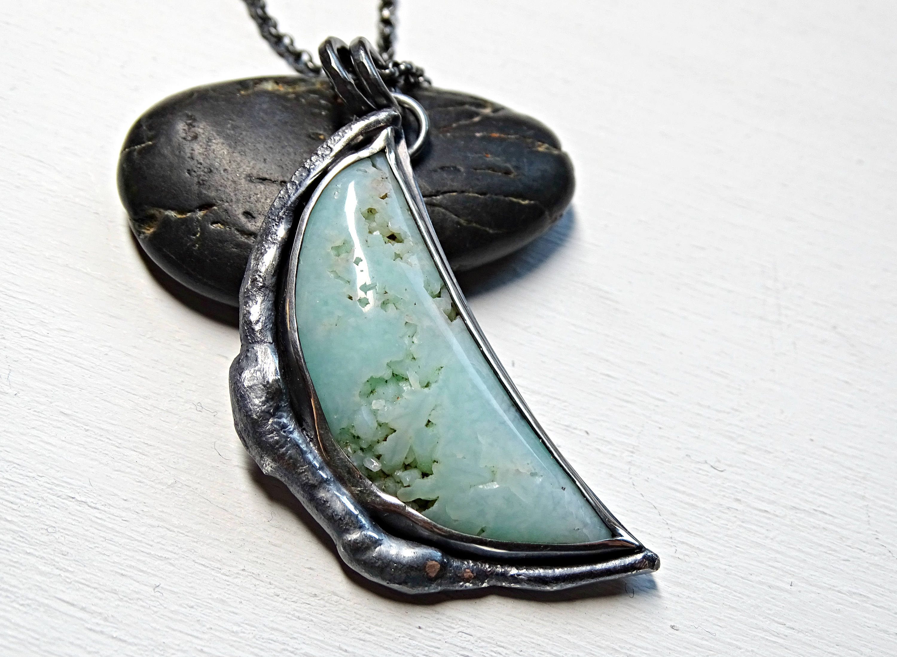Big Half Moon Pendant Gem Silica Big 