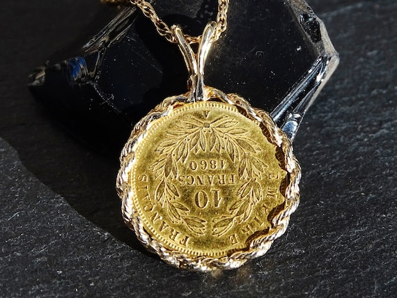 1914年製フランス金貨10フラン　ペンダントトップ 1914年製フランス金貨10フランペンダントトップ