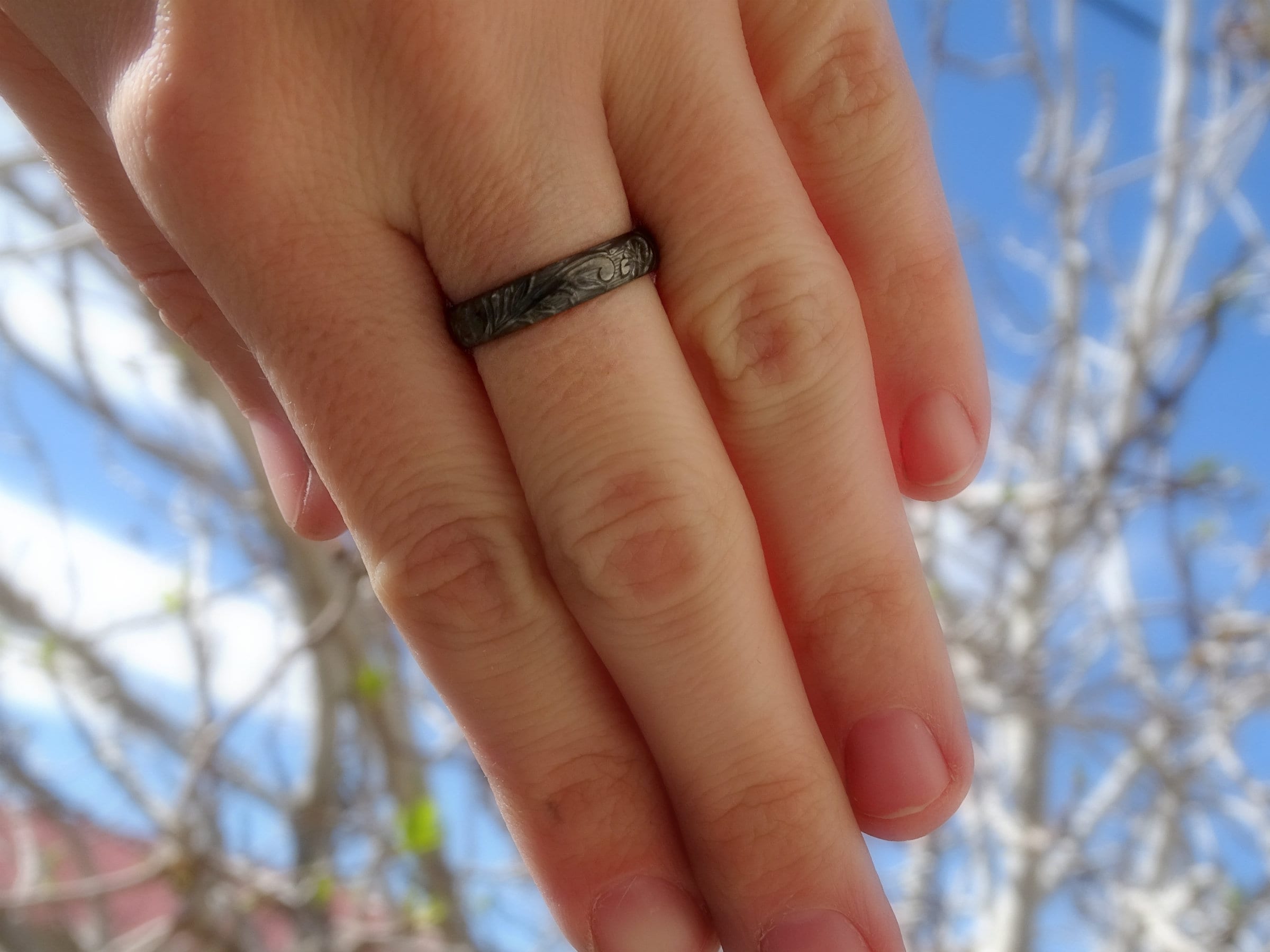 Black Wedding Ring Black Ring Middle Finger Left Hand Engagement