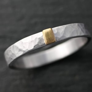 hammered palladium ring with 22k gold accent, minimalist palladium wedding band, palladium mens engagement band, personalized gift