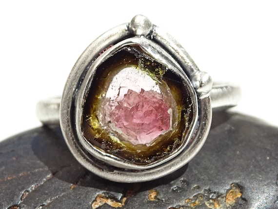 Watermelon tourmaline hotsell ring silver