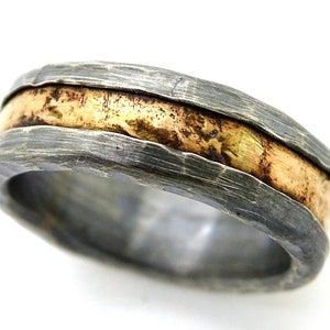 Viking Wedding Ring Gold Mens Wedding Band Black Cool Mens - Etsy