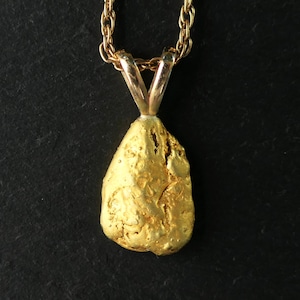 small natural Alaska gold nugget pendant, real gold nugget necklace, dainty gold nugget necklace, Gold rush pendant, unique gift for women
