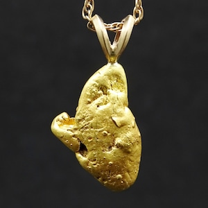 Alaska gold nugget pendant, natural gold nugget necklace, pure gold nugget pendant, Gold rush pendant, unique gift for him, anniversary gift