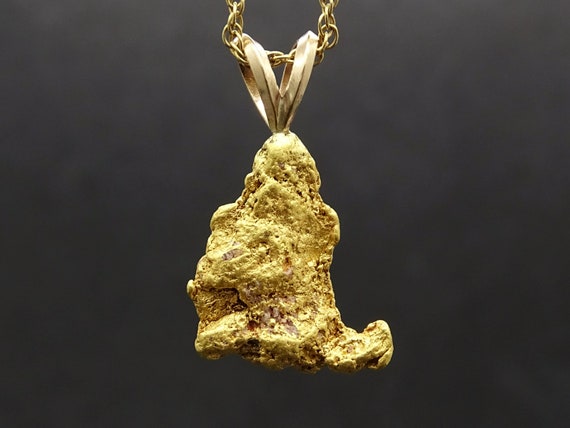 Real Gold Nugget Necklace Alaska Gold 