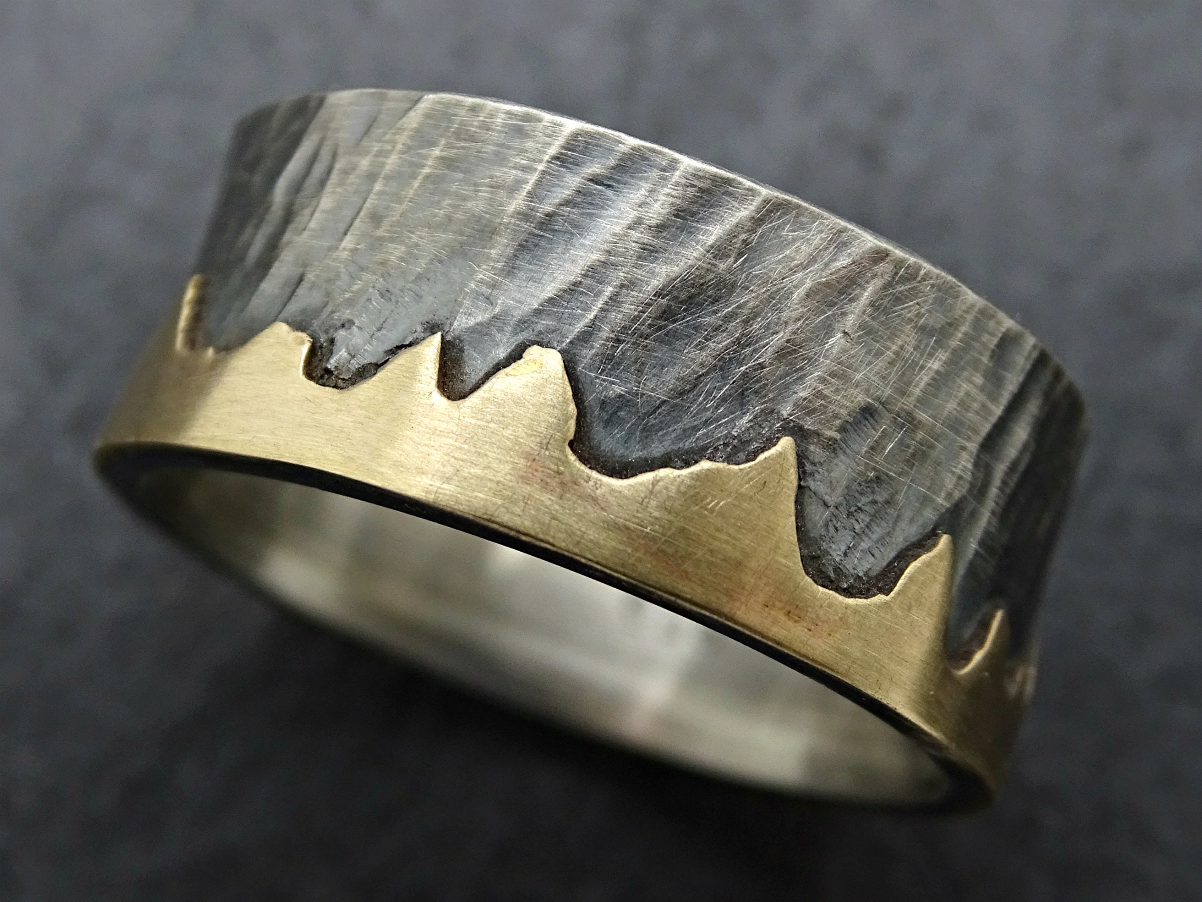 Forged mens shop wedding bands
