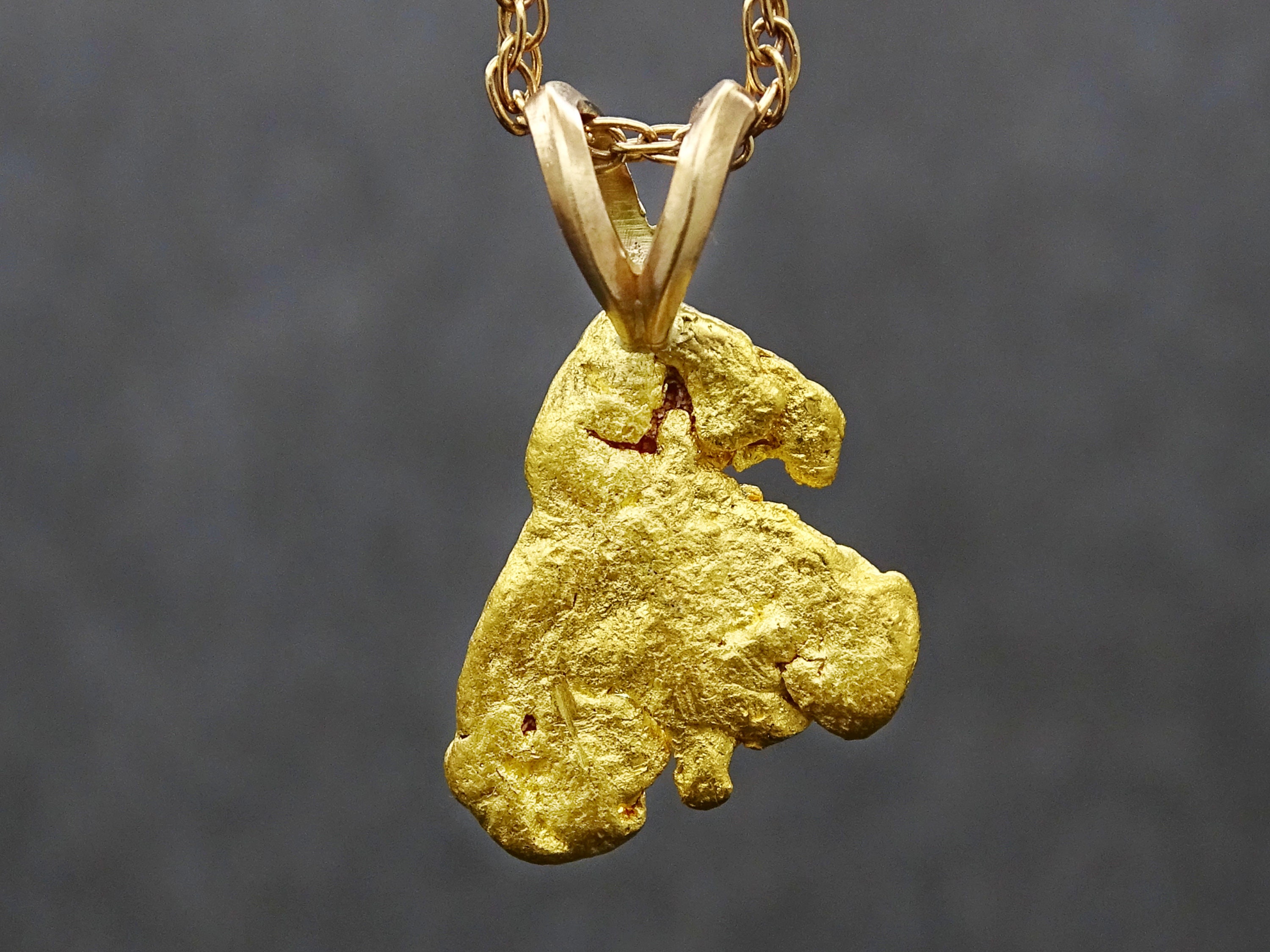 raw gold nugget pendant