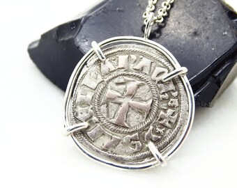Templar Cross Coin Pendant Crusader 