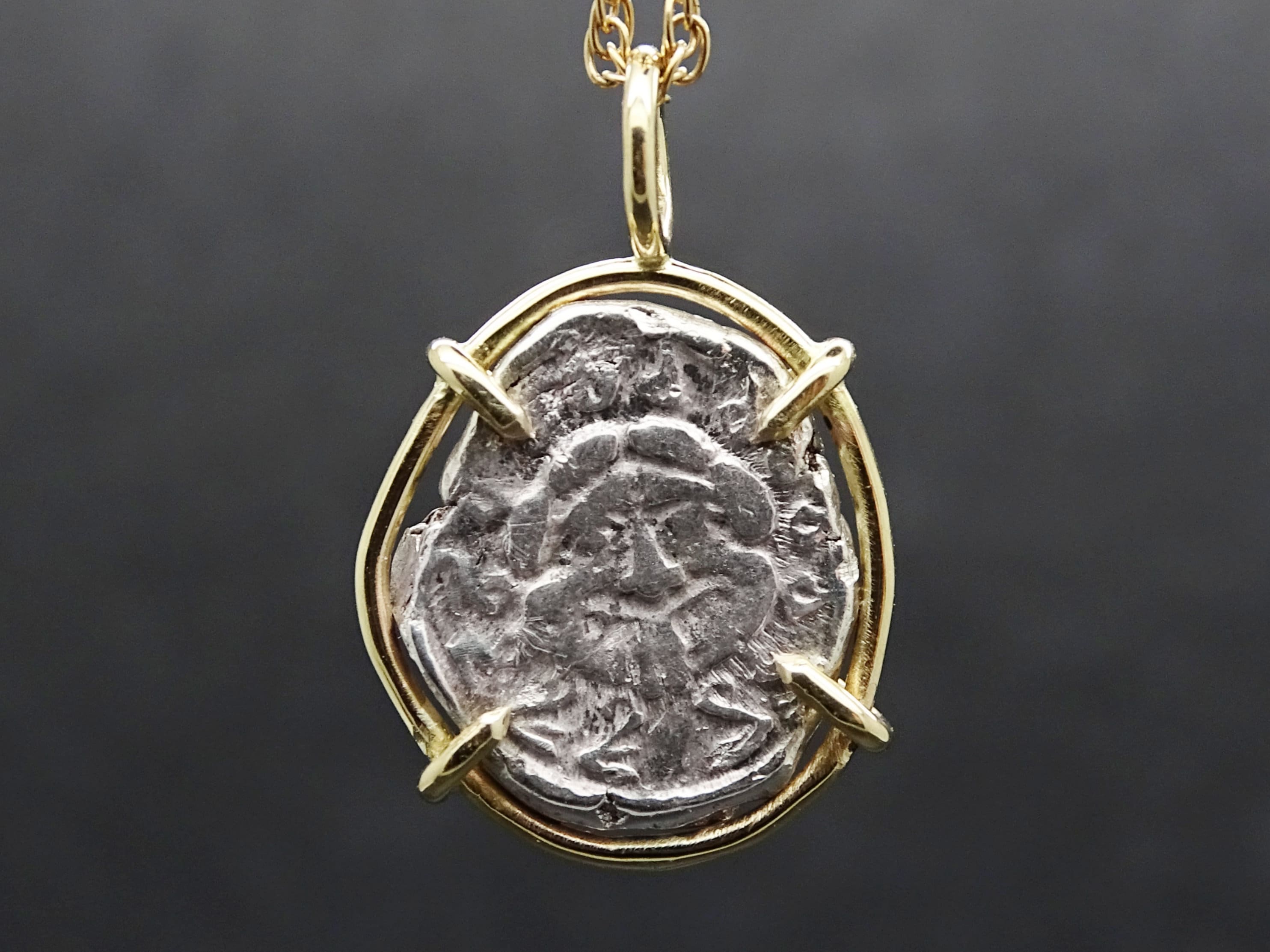 Gorgon Silver Coin Pendant Medusa Coin 