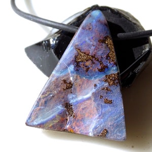 big boulder opal necklace, Australian opal necklace mens Boulder opal pendant, mens opal pendant, unique gift for him, anniversary gift