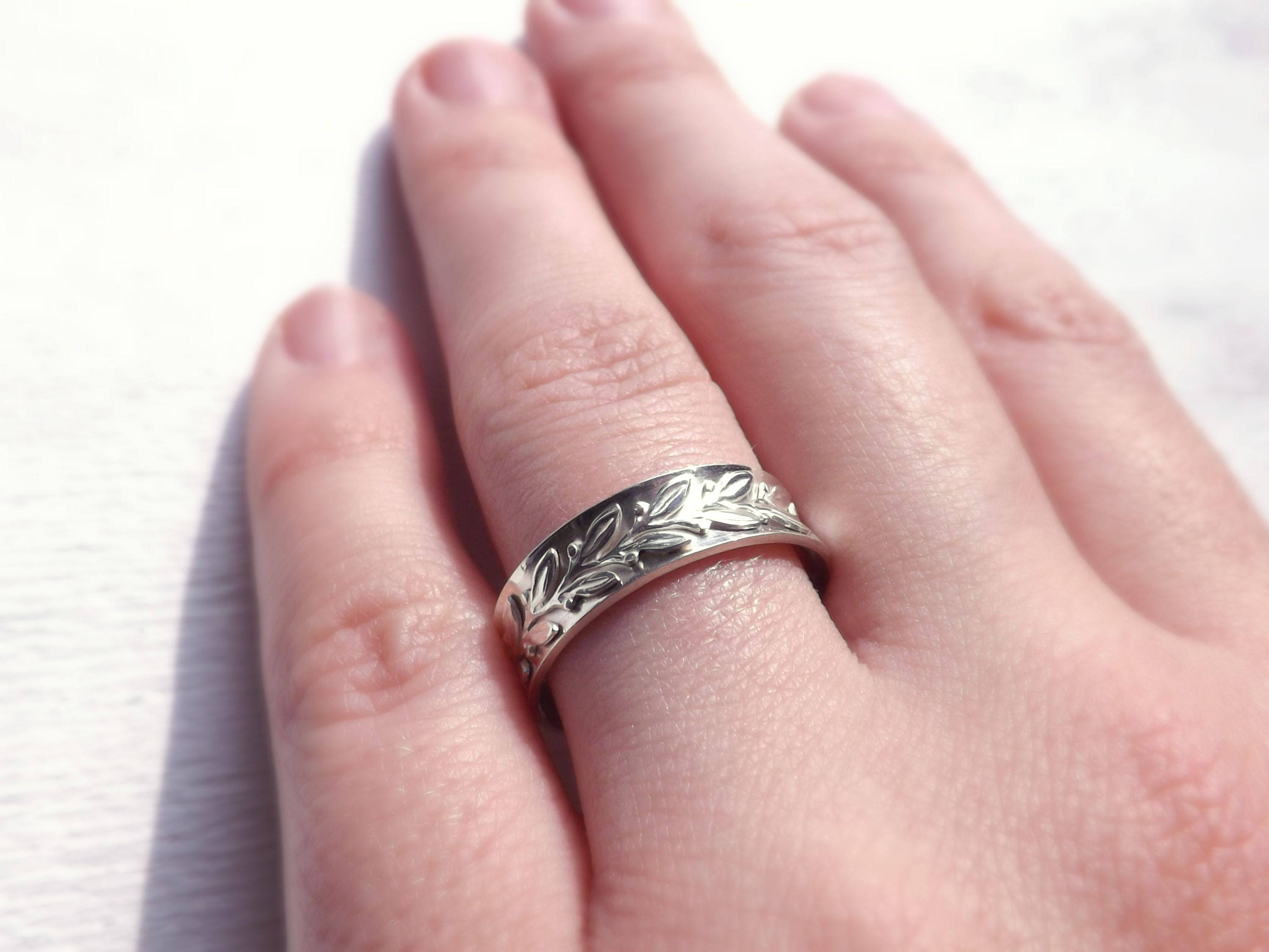 Womens Wedding Ring Pagan Laurel Ring Celtic Engagement Ring Etsy