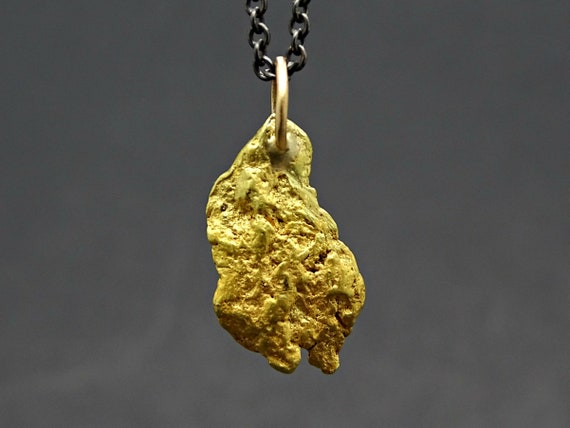 raw gold nugget pendant
