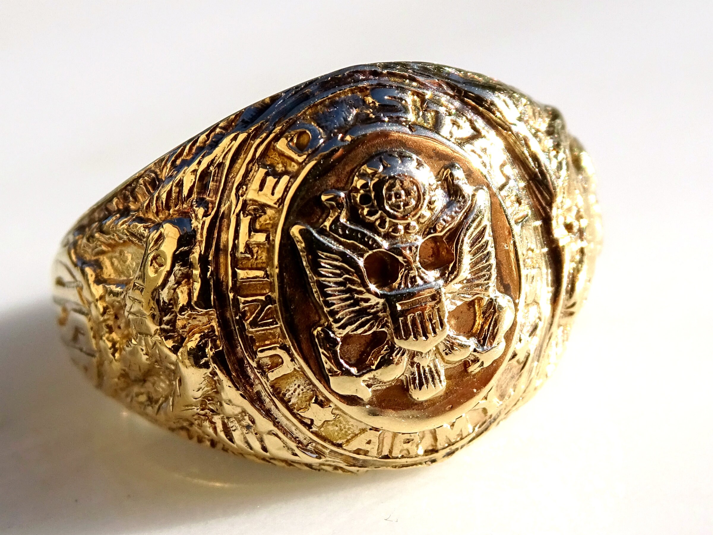 US Army Mens Ring Gold Armed Forces Gold Ring Big Mens Gold Etsy Canada