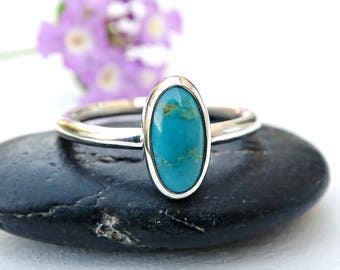 turquoise ring silver, turquoise engagement ring, proposal ring turquoise, December birthstone ring turquoise, anniversary gift for her