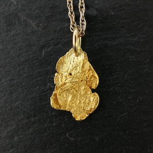 natural Australia gold nugget pendant, real gold nugget necklace, dainty gold nugget necklace, Gold rush jewelry, stacking necklace