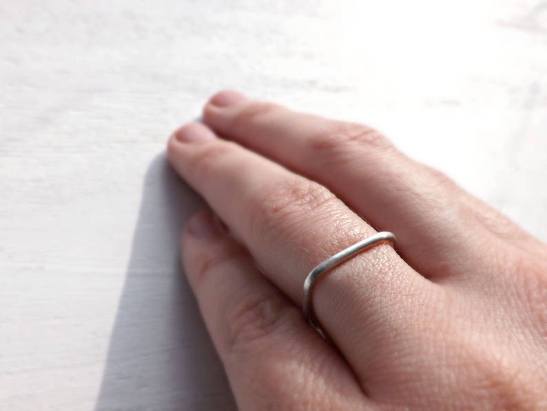 Anillo Cuadrado Delgado Plata Anillo Cuadrado De Plata Etsy Espa a