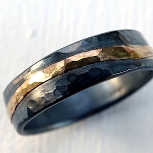 forged wedding band for men, viking wedding ring hammered mens ring gold silver, celtic engagement band, cool mens ring, unique gift for him