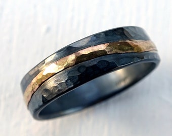 forged wedding band for men, viking wedding ring hammered mens ring gold silver, celtic engagement band, cool mens ring, unique gift for him