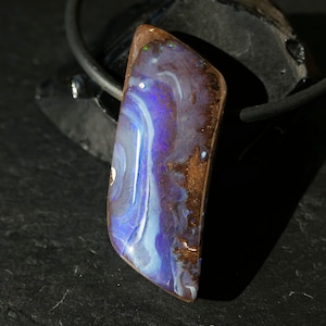 blue purple boulder opal pendant mens opal necklace, Australian opal necklace, men&#39;s opal pendant, unique gift for him, ocean jewelry