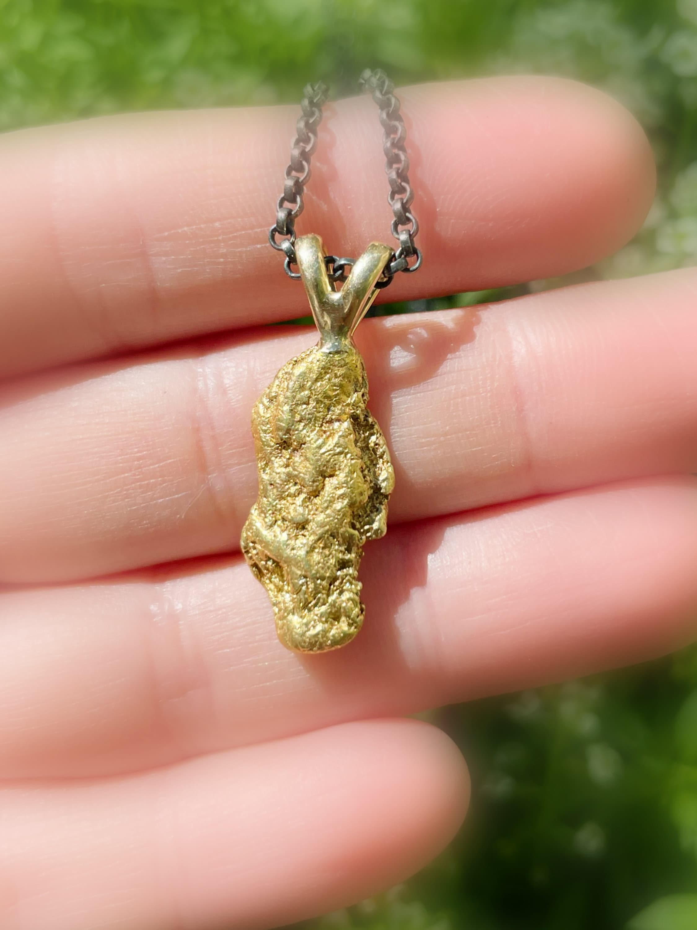 Natural gold hotsell nugget necklace