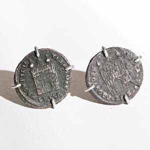 unique Roman coin cufflinks, bronze cufflinks ancient Roman Empire coins, Father&#39;s day gift for him, unique anniversary gift