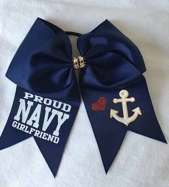 Proud Navy Girlfriend Bow - Can be customized upon request!