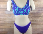 Vintage Surfside high cut bikini - Women 39 s size Medium - 1980s 1990s swimsuit bathing suit two-piece