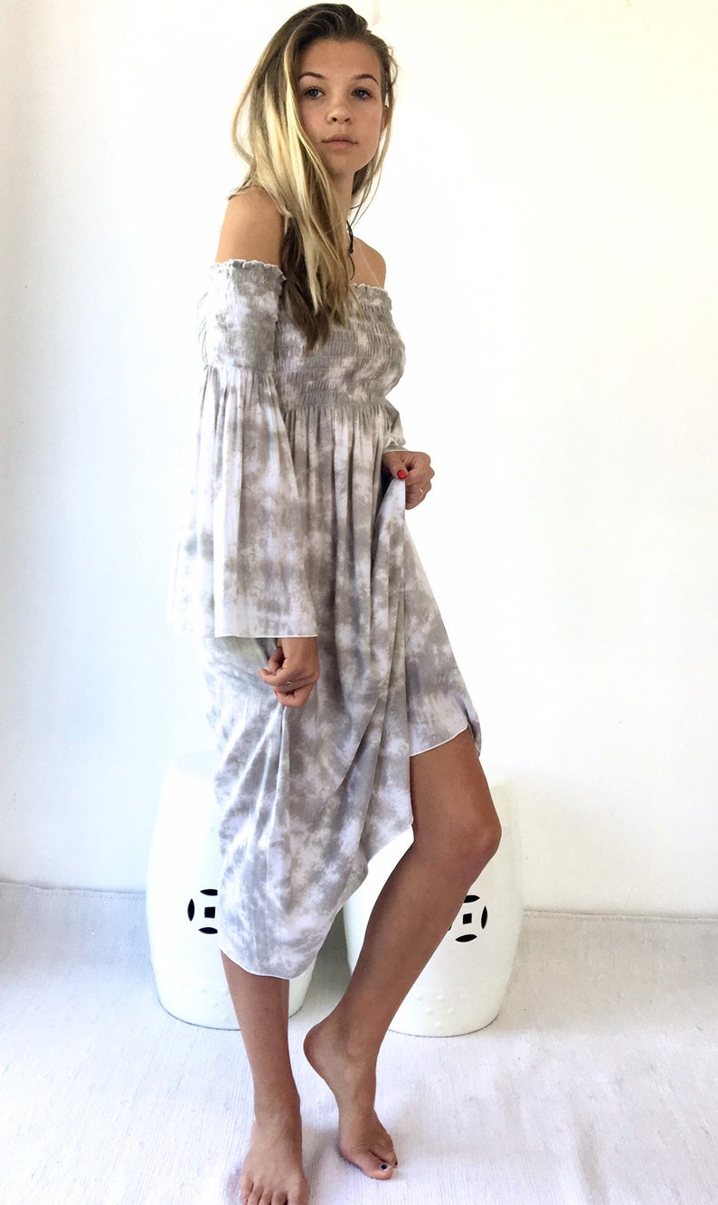 Dress Midi Vacation dress Boho Off the Shoulder