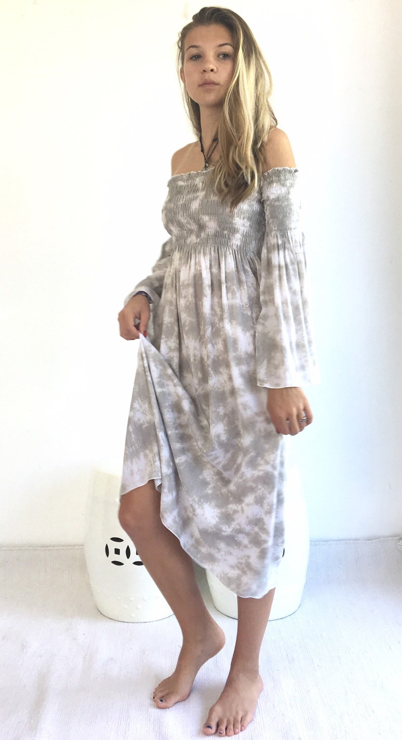 Dress Midi Vacation dress Boho Off the Shoulder