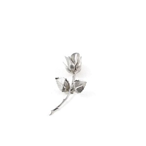 Giovanni Silver Rose Flower Brooch Pin Vintage Jewelry